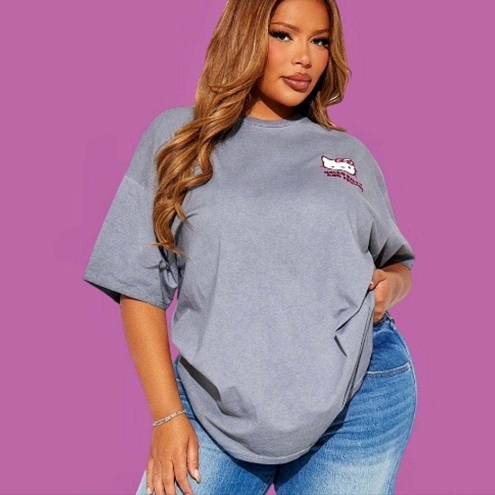 Hello Kitty And Friends Dark Gray Tee With🎀Bow